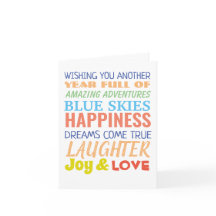 Arco-íris colorida O Aniversário deseja personaliz