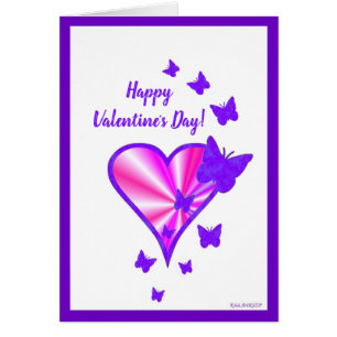 Cartão Arco-Íris Coração e Borboleta