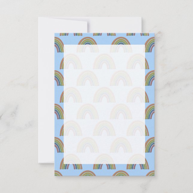 Cartão Arco-Íris De Pastel Com Placa De Textura De Papel  (Frente)