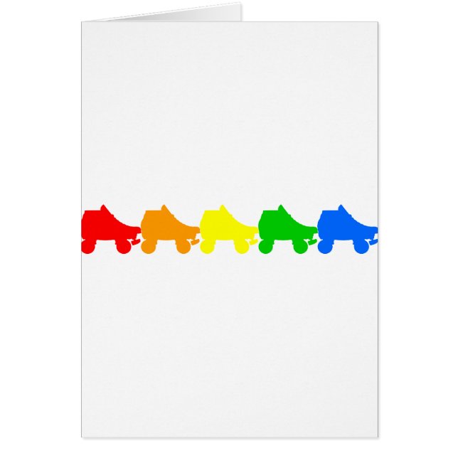 Cartão arco-íris do skate de rolo (Frente)