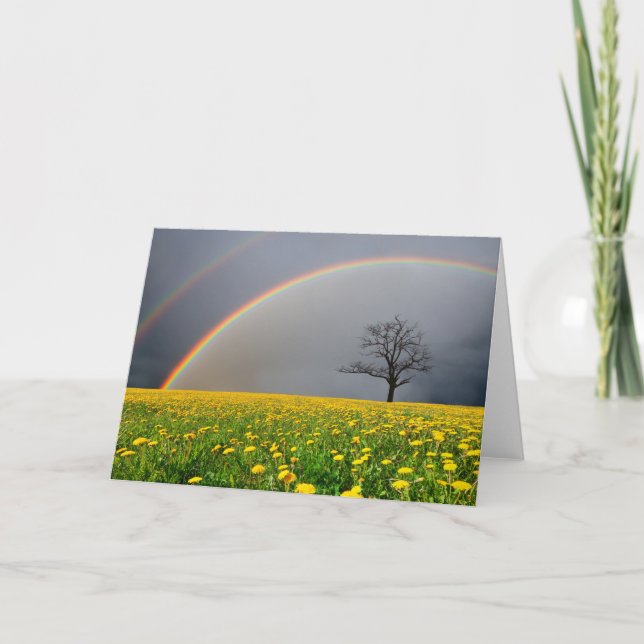 Cartão Arco-íris dobro (Frente)