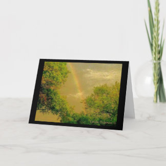 Cartão Arco-íris dourado do céu