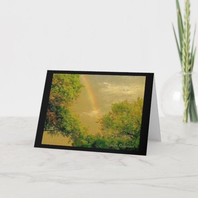 Cartão Arco-íris dourado do céu (Frente)