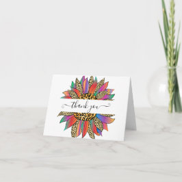 Cartão Arco-íris e estampa de leopardo personalizado agra