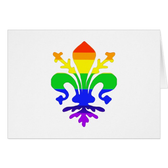 Cartão Arco-Íris Estilizado Fleur de Lis (Frente Horizontal)