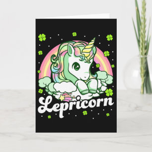 Cartão Arco-íris Leprechaun Unicórnio Dia de São Patrício