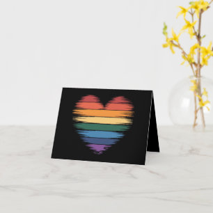 Cartão Arco-íris Orgulho Coração Impressão LGBT Orgulho G