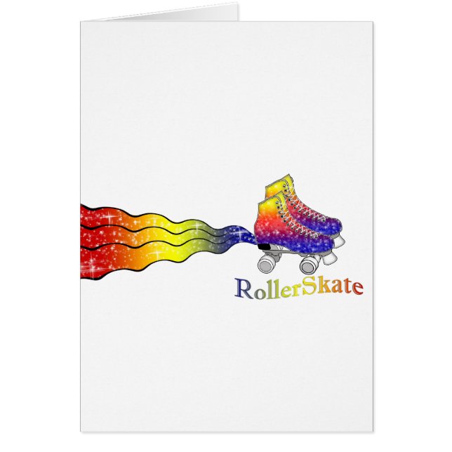 Cartão Arco-íris Rollerskates (Frente)