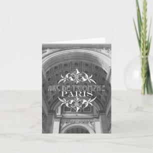Cartão Arco preto e branco Triomphe de Notecard do viagem