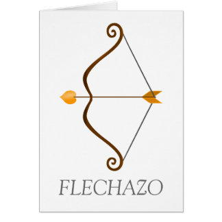Cartão Arco y flecha de Cupido. Flechazo.