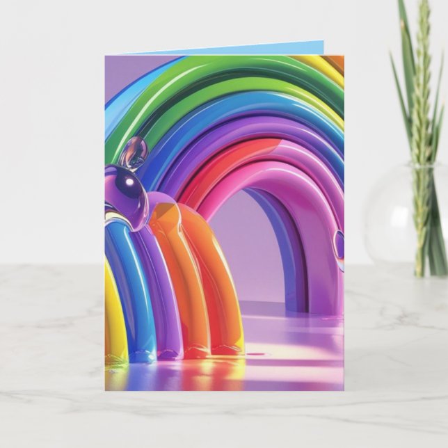 Cartão Arcos-Chuva Distorcidos (Frente)