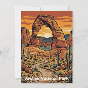 Cartão Arcos do Parque Nacional Custom Vintage Utah