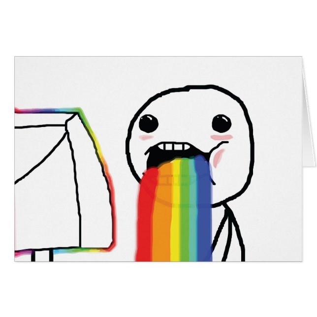 Cartão Arcos-íris Puking (Frente Horizontal)