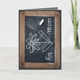 Cartão Ardoise 10 Flor para a Mãe Vinatge School Slate C