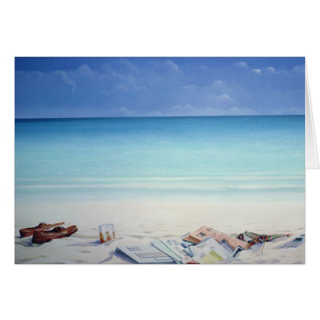 Cartão Areia de Sun e dinheiro II (Frente Horizontal)