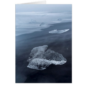 Cartão Areia preta praia e gelo, Islândia