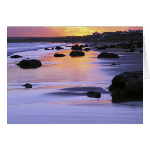 Cartão Argentina, Las Grutas. A praia ao pôr do sol.