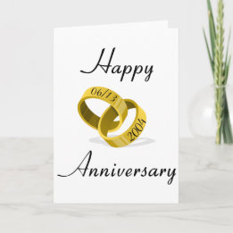 Cartão Argolas Entrelaçadas - Data de Casamento Personali