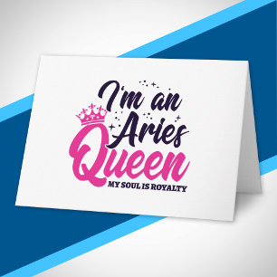Cartão Aries Birthday Queen Astrology Zodiac Sign Soul