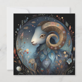 Cartão Áries Carneiro Zodíaco Astrologia Mística Aniversá