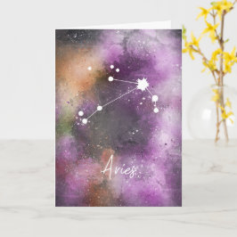 Cartão Aries Constelle Zodiac Purple Galaxy