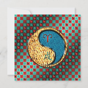 Cartão Áries e Cão de Água