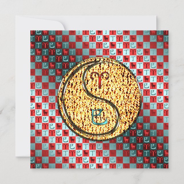 Cartão Áries e Cobra de incêndio (Frente)