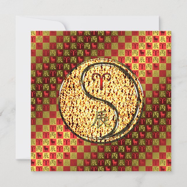 Cartão Aries e Dragão de Fogo (Frente)