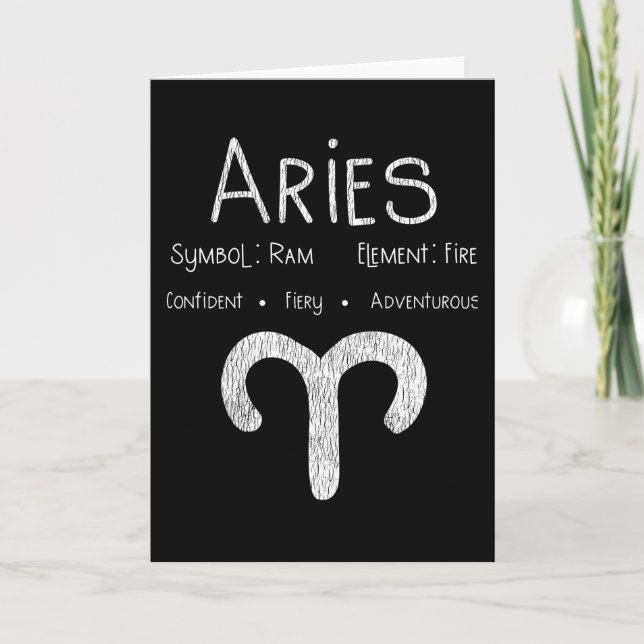 Cartão Aries Horoscope Astrology - Sinal de Estrela - Pre (Frente)