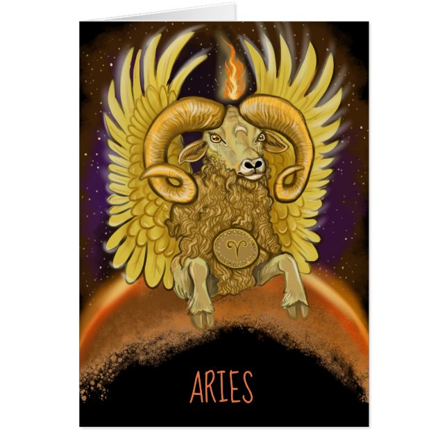 Cartão Aries - Sinal Zodiac (Frente)