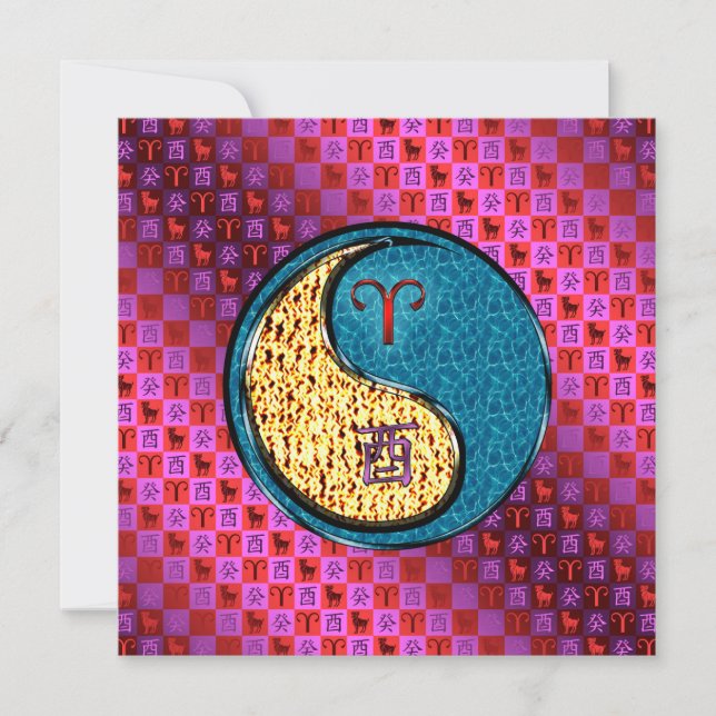 Cartão Aries & Water Rooster (Frente)