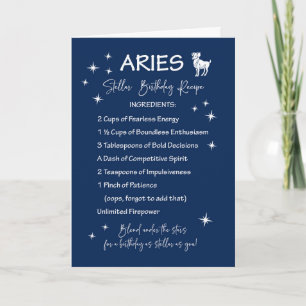 Cartão Aries Zodiac - Receita de Aniversário Stellar