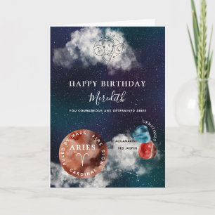Cartão Aries Zodiac - Símbolo Personalizado Aniversário