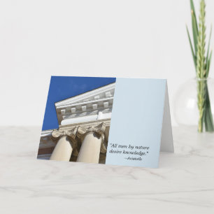 Cartão Aristotle Quote and Columns Graduation Card