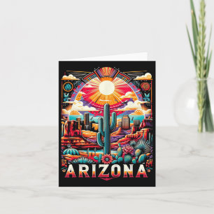 Cartão Arizona Estado Camisa Az Desert Cactus Retro