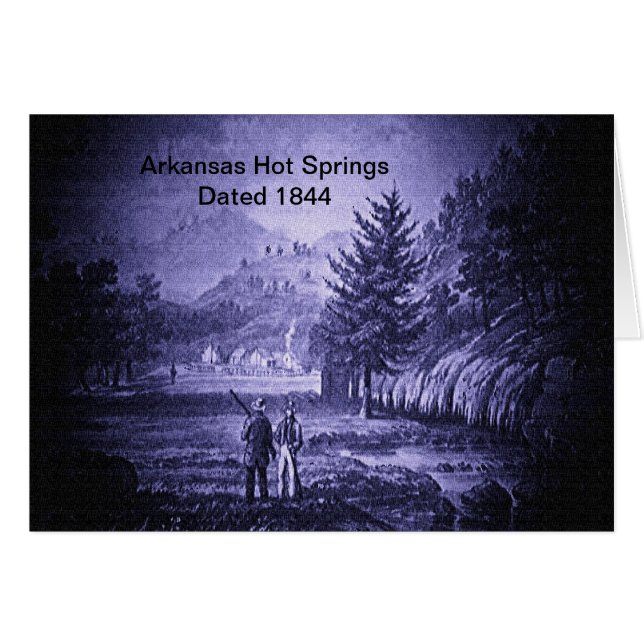 Cartão Arkansas Hot Primaveras Vintage 1844 (Frente Horizontal)
