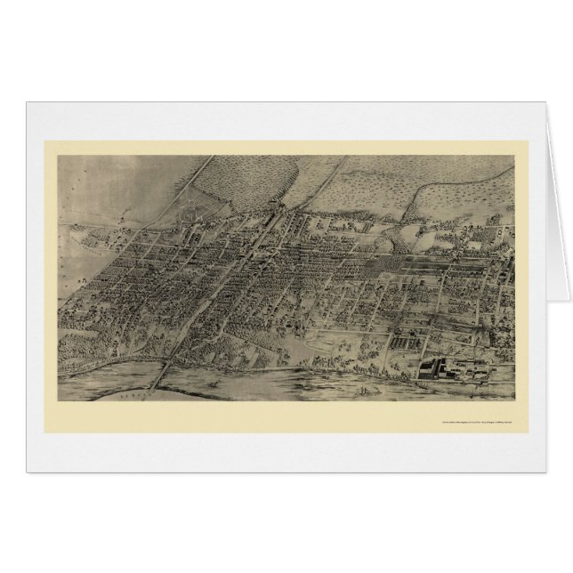 Cartão Arlington, mapa panorâmico de NJ - 1907 (Frente Horizontal)