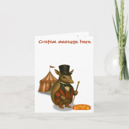 Cartão Armand, o armadillo apresentador de circo