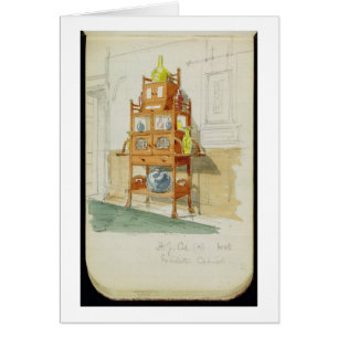Cartão Armário da exposição, c.1860s-70s (w/c & lápis