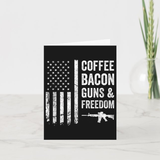 Cartão Armas de Café Bacon &amp; Liberdade - Churrasco En (Frente)