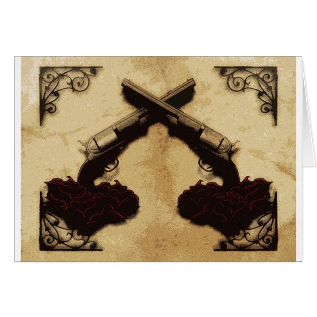 Cartão Armas e rosas (Frente Horizontal)