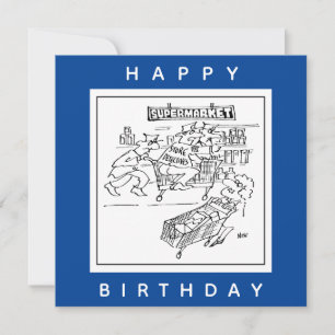 Cartão Armazenar detetives em uma caricatura de supermerc