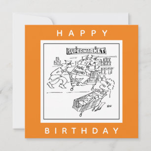 Cartão Armazenar detetives em uma caricatura de supermerc