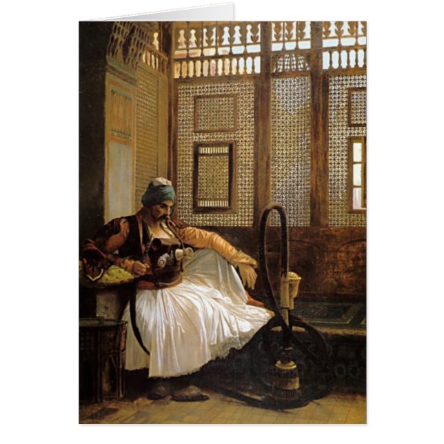 Cartão Arnaut que fuma por Jean Leon Gerome (Frente)