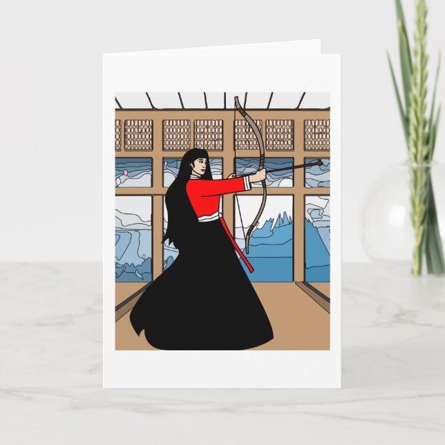 Cartão Arqueiro Com Arco E Seta (Frente)