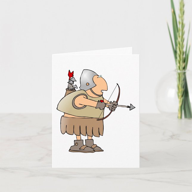 Cartão Arqueiro Medieval Guerreiro Engraçado Cavaleiro co (Criador carregado)