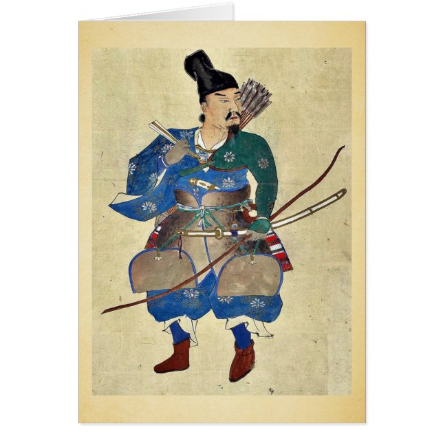 Cartão Arqueiro Ukiyo-e. do guerreiro (Frente)