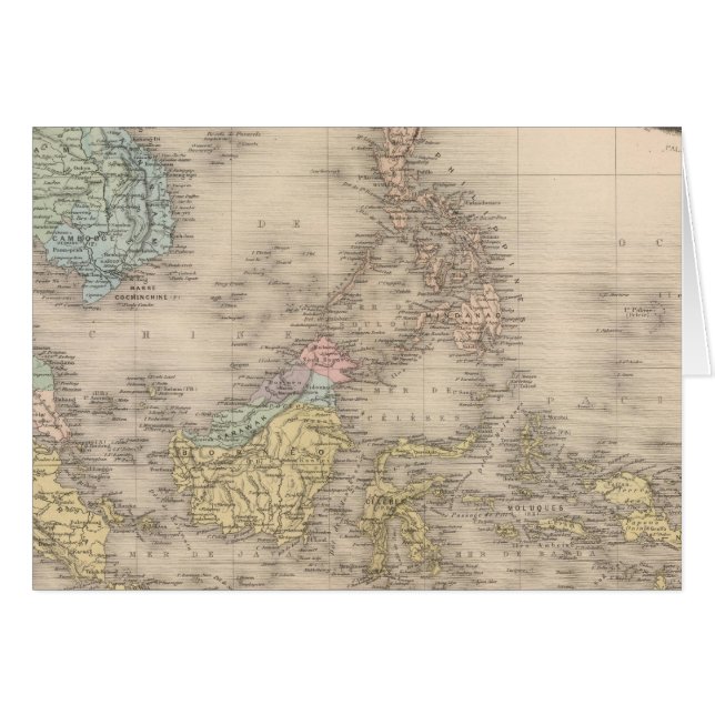 Cartão Arquipélago Indochina da Ásia (Frente Horizontal)