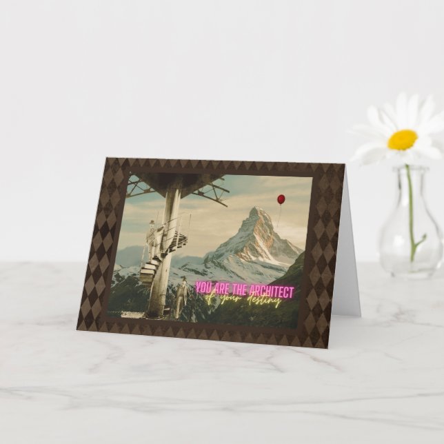 Cartão Arquiteto da Colagem Surreal do Seu Destino (Planta pequena)