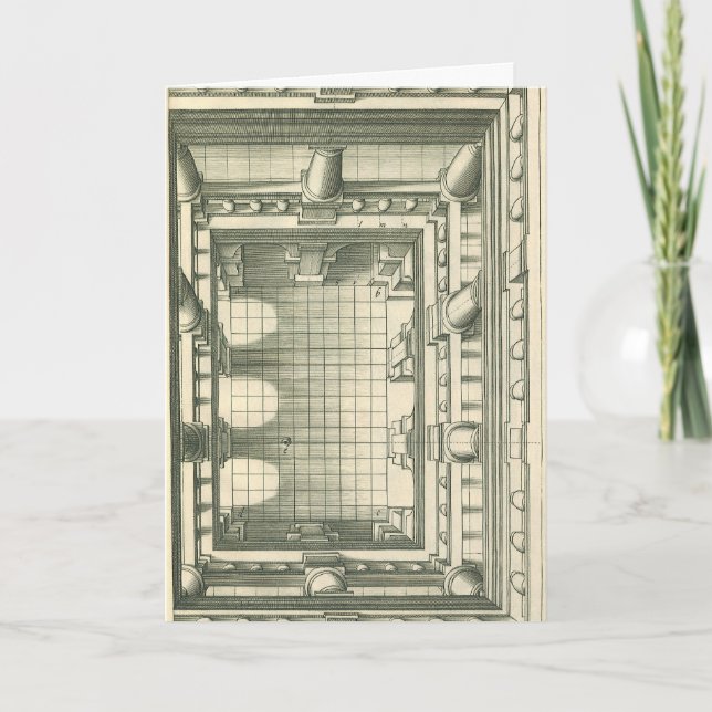 Cartão Arquitetura Antiga, Perspectiva do Pátio do Átrio (Frente)